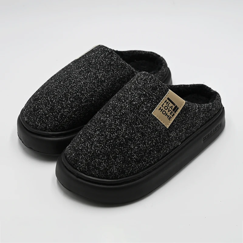 Slippers en coton en sésame noir